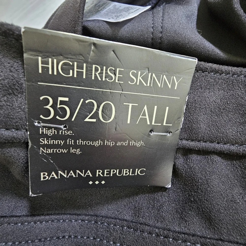 Banana Republic Women's High-Rise‎ Skinny Pants Black Knit Tall 35/20
